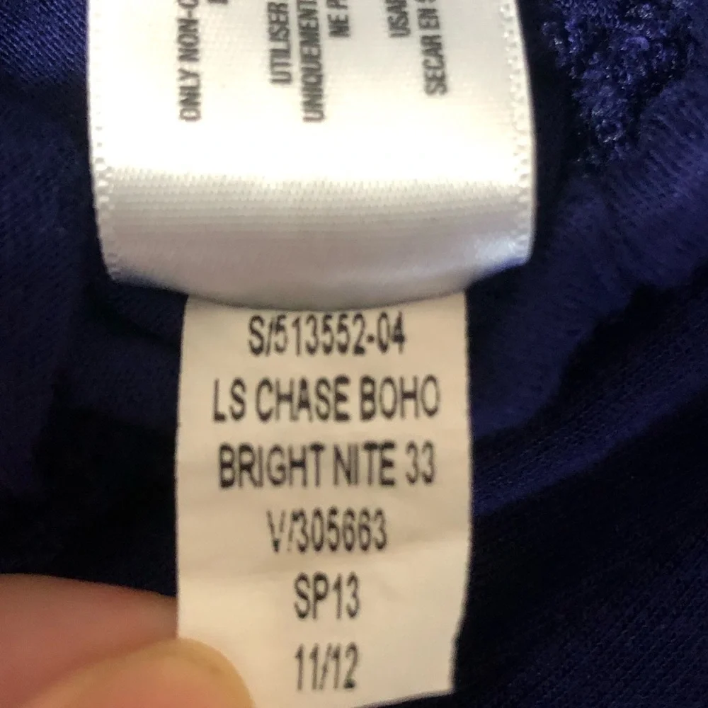 Old Navy Bright Blue Boho Blouse Top - 3/4 Sleeve Scoop Neck, Size Small Petite